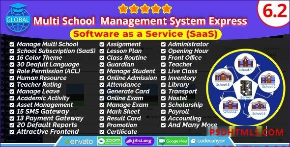 Global v6.2 - Multi School Management System Express - nulled插件-免激活插件-破解版-尚睿切图网