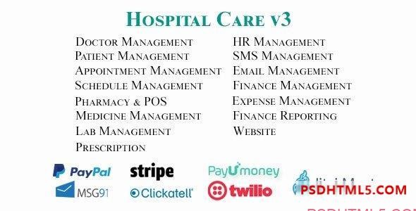 Hospital Care - Hospital Management System + Patient App - 7 August 2022 Plugins-尚睿切图网